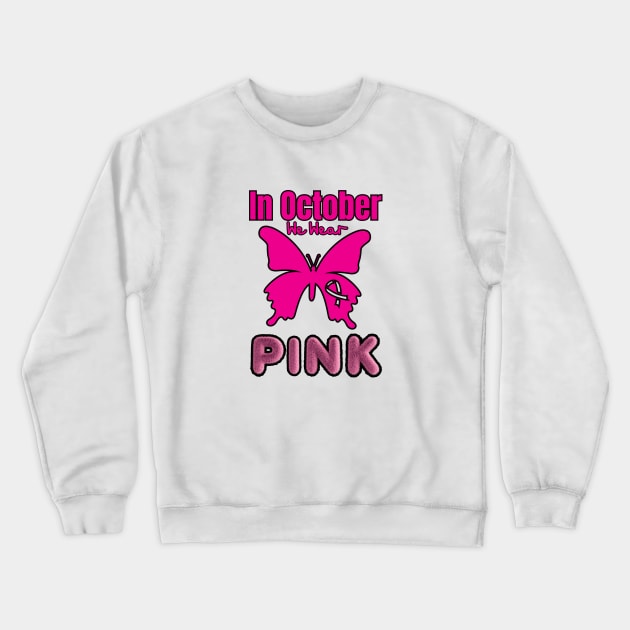 In October we wear pink Crewneck Sweatshirt by twitaadesign